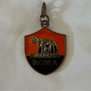 Roma SPQR Orange and Black Pendant Key Chain